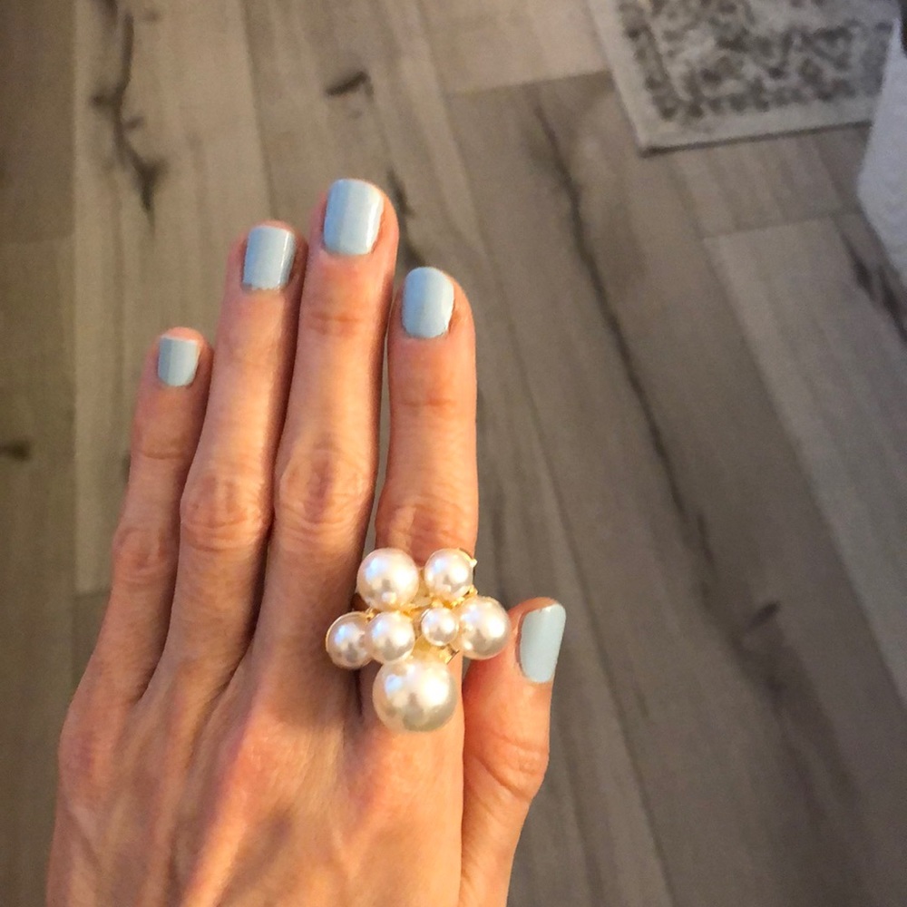 Pearl Cluster + Gold Statement Ring - image 7